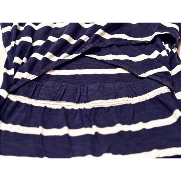 Anthropologie T.La Blue Stripe Midriff Cutout Sleeveless Shirt High Neck Mini - Picture 10 of 12